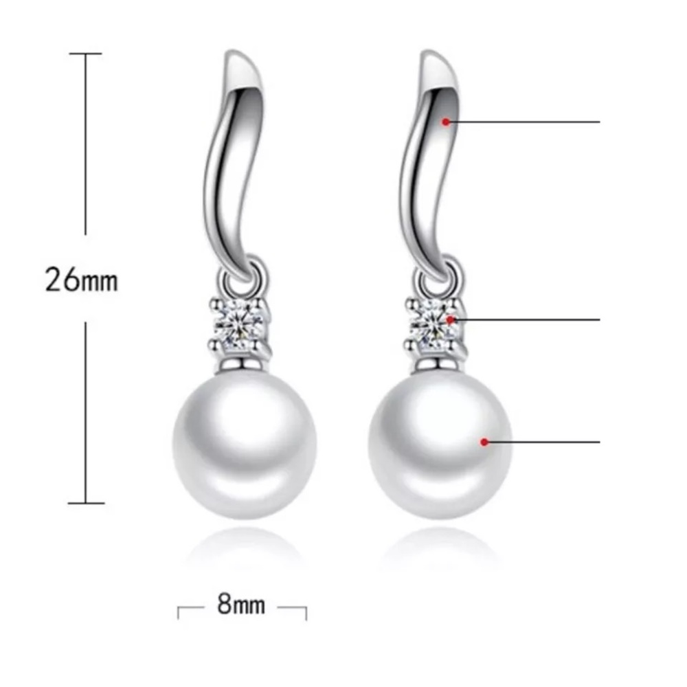 sale925 SterlingSilver ZirconEarrings - Picture 2 of 3